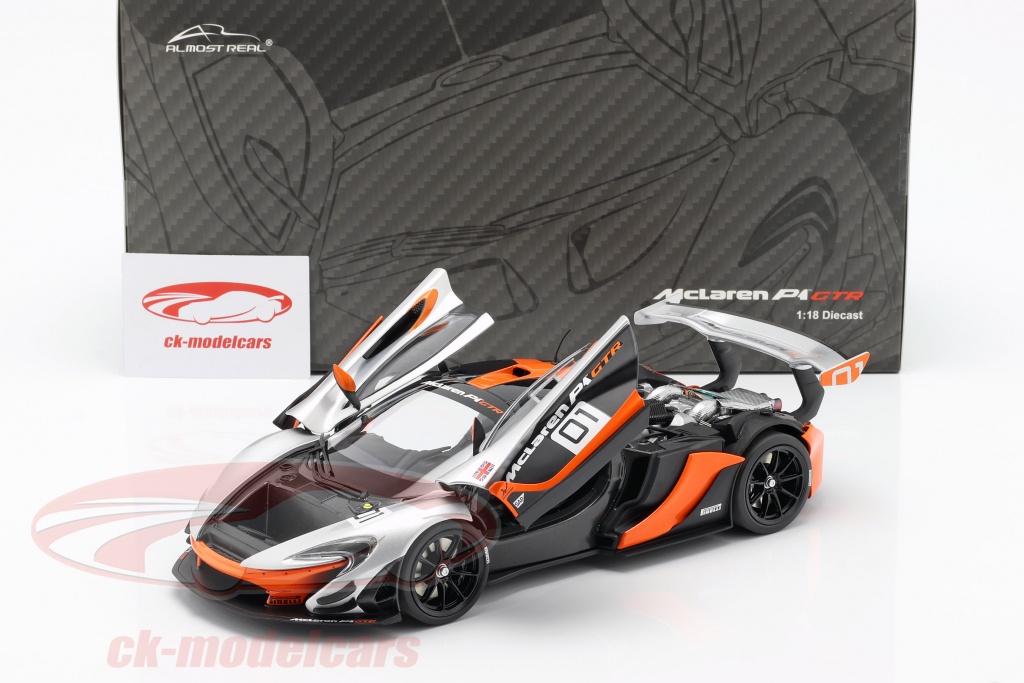 Almost Real 1 18 Mclaren P1 Gtr Concept Car 2015 Black Orange