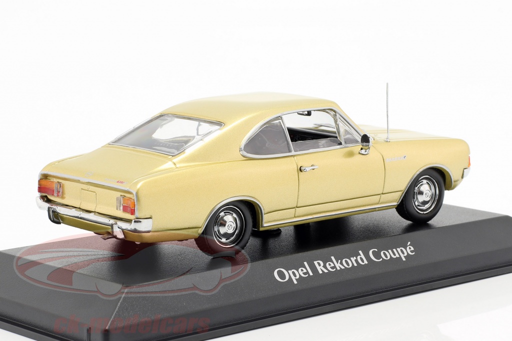 Opel Rekord C Coupe 1966 gold diecast model car 940046120 Maxichamps 1:43 