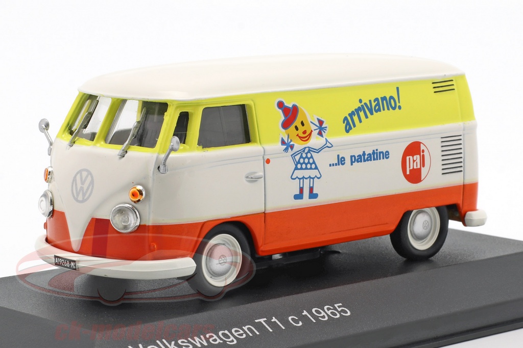 Volkswagen VW T1c bus year 1965 white / orange / yellow 1:43 Altaya