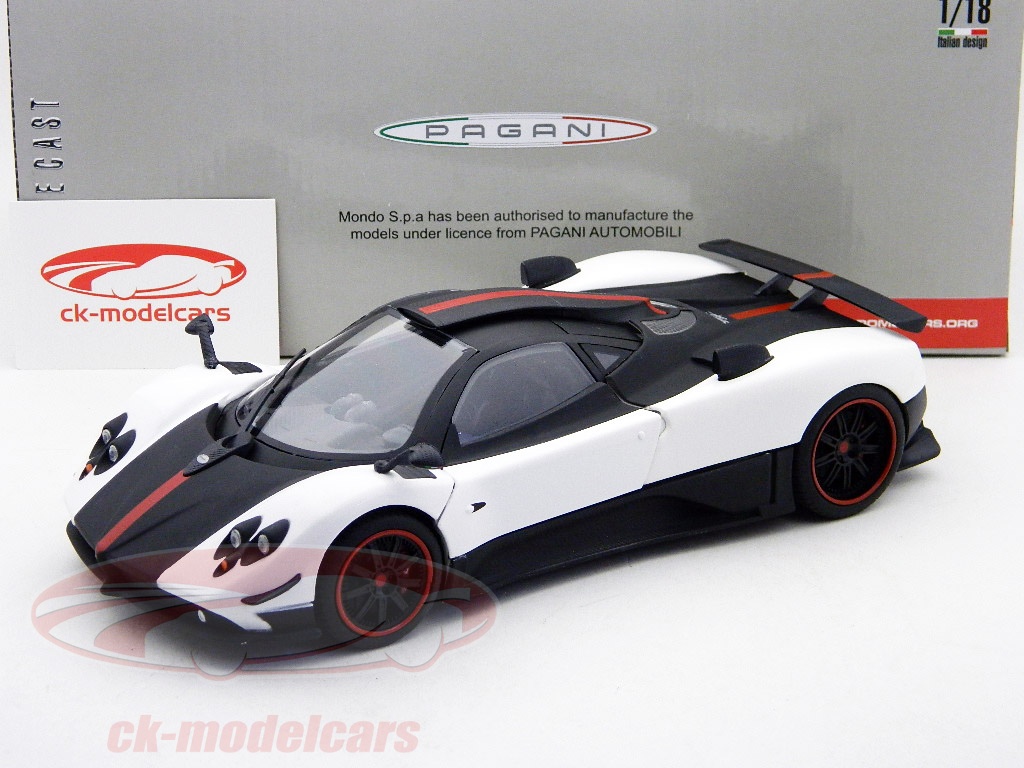 Modèle Voiture Pagani Zonda Cinque Coupé 2009 1:18 - Orange/vert - Métal - Almost Real