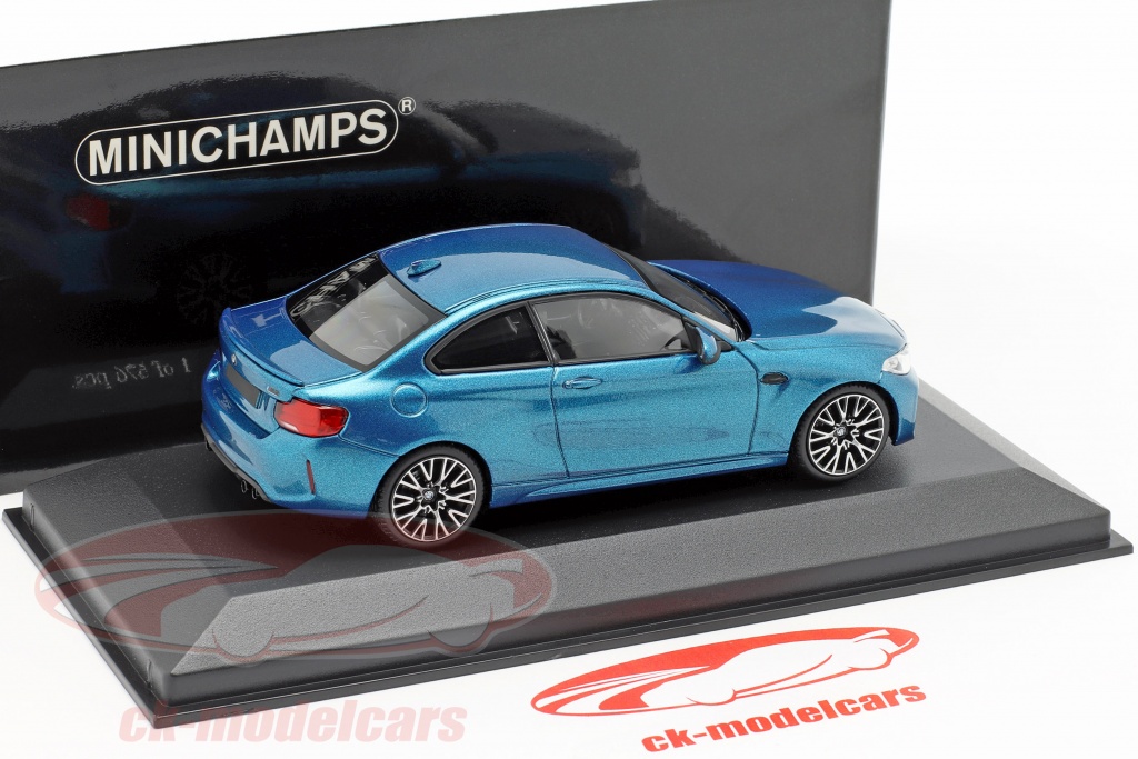 Miniature BMW M2 Competition Long Beach Blue - Échelle 1:64 CarLounge, Référence CL64-M2C-LBBLU