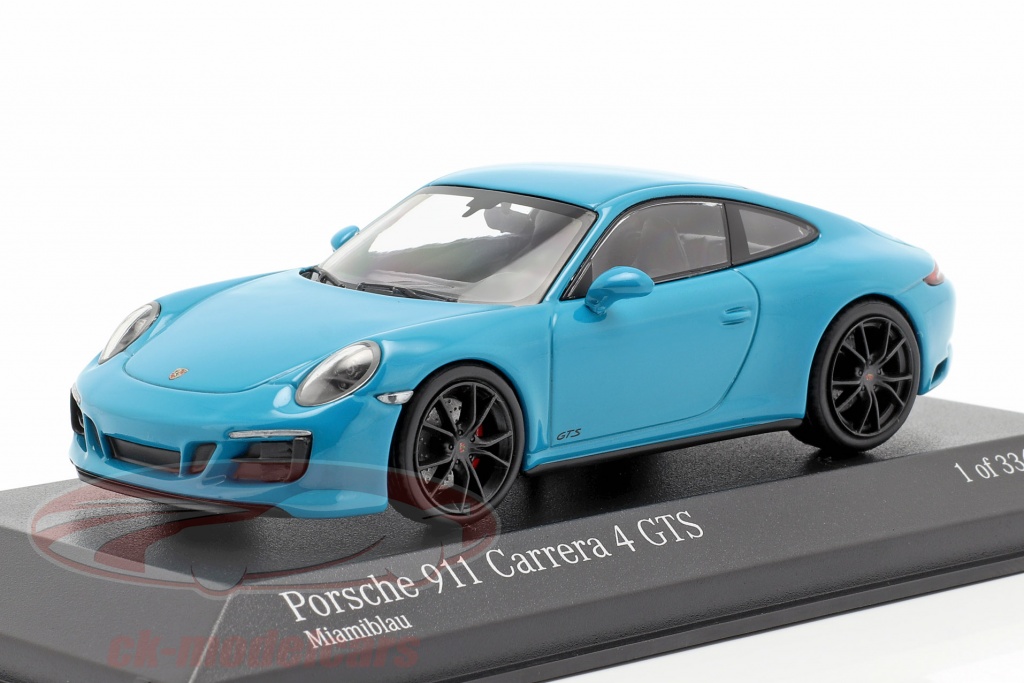 Porsche 911 (991 II) Carrera 4 GTS anno di costruzione 2017 miami blu 1:43 Minichamps