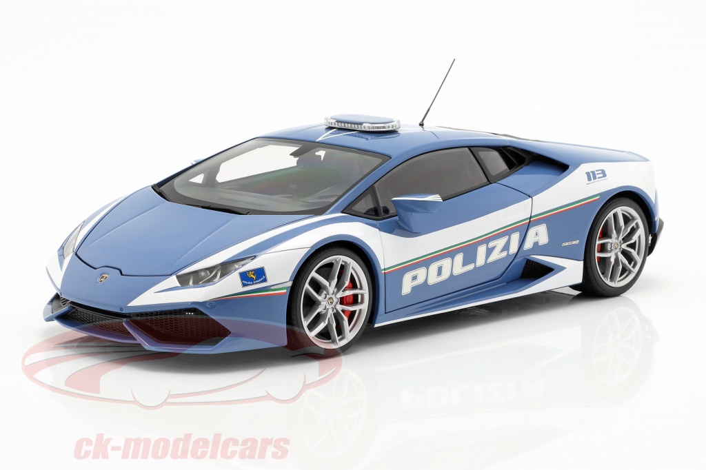 Lamborghini Huracan LP610-4 polícia ano de construção 2014 azul / branco 1:18 AUTOart