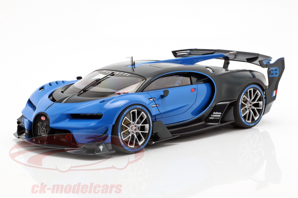 Bugatti Vision GT anno di costruzione 2015 Bugatti racing blu / carbon blu 1:18 AUTOart
