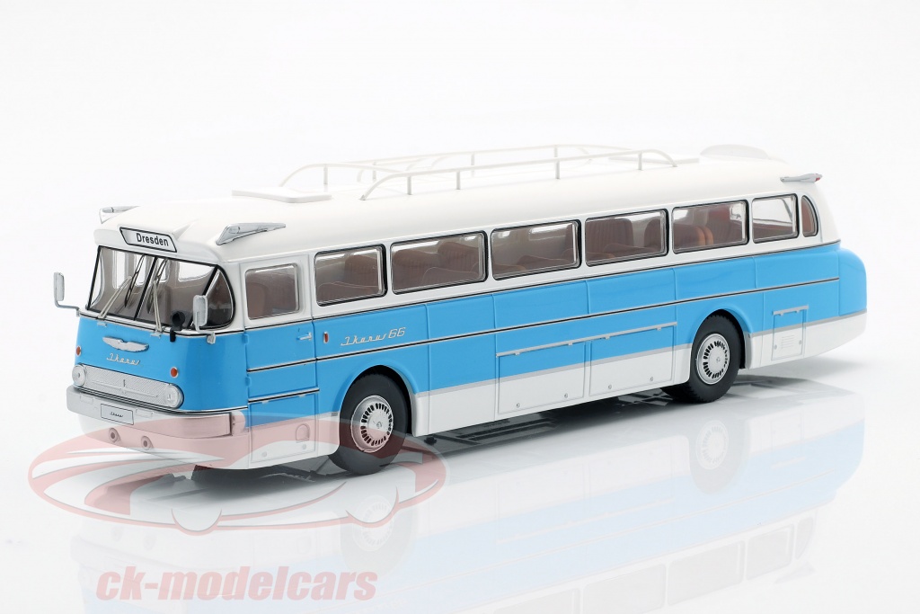 Ikarus 66 ônibus ano de construção 1972 azul / branco 1:43 Ixo