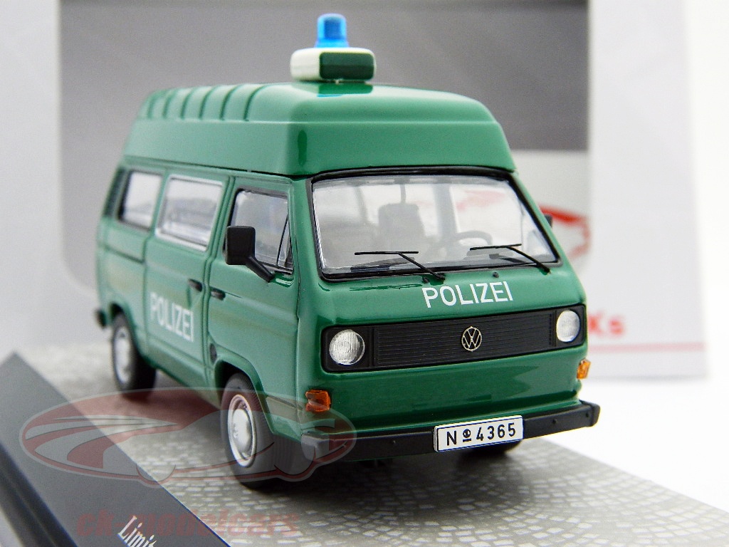 Ixo / Premium Classixxs 1/43 – VW T3a Bus Hochdach Polizei – Diecast Vert – Occasion