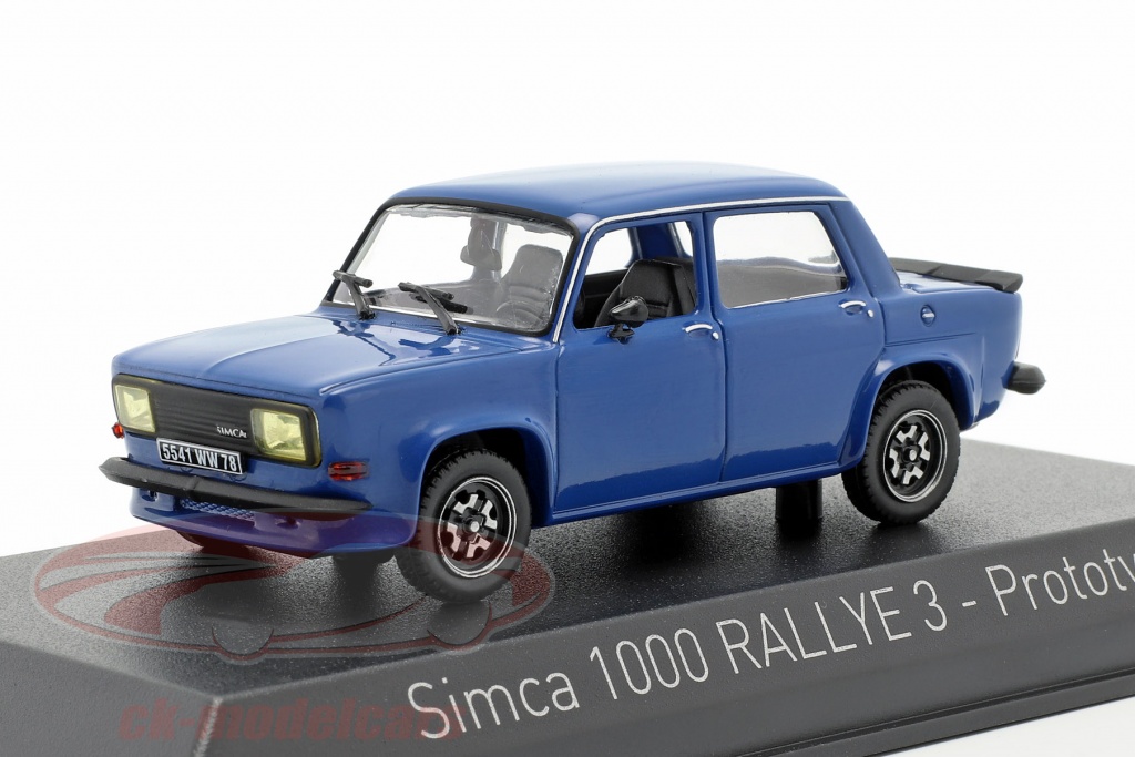 Simca 1000 Rallye 3 prototype Bouwjaar 1978 Talbot blauw 1:43 Norev