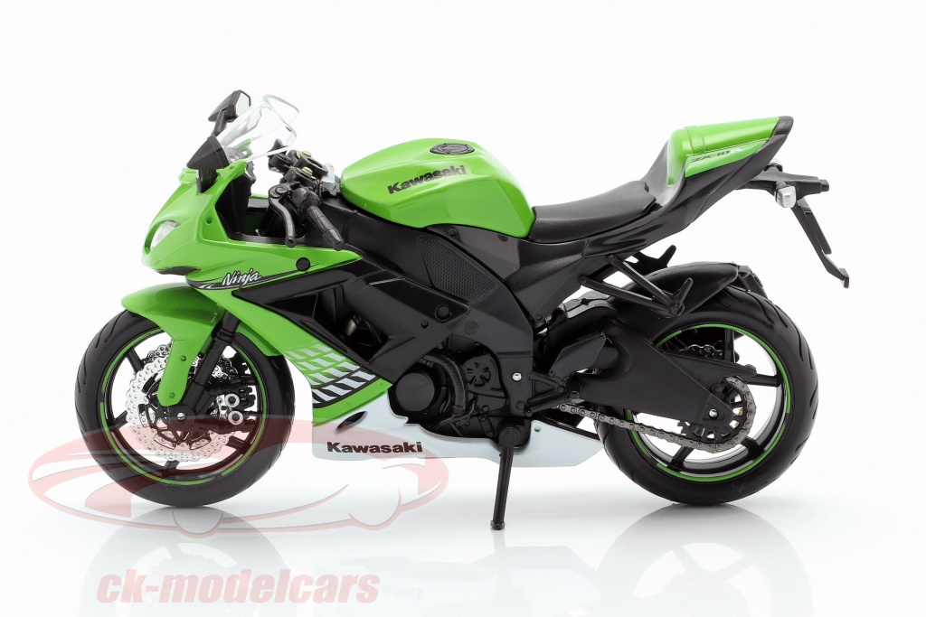 Maisto 1:12 Kawasaki Ninja ZX-10R Opførselsår grøn / hvid / 31187 model bil 31187 090159311874