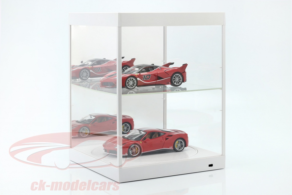 Vitrine unique avec Éclairage LED pour personnages échelle 1:6 blanc Vitrine unique avec Éclairage LED pour personnages échelle 1:6 blanc