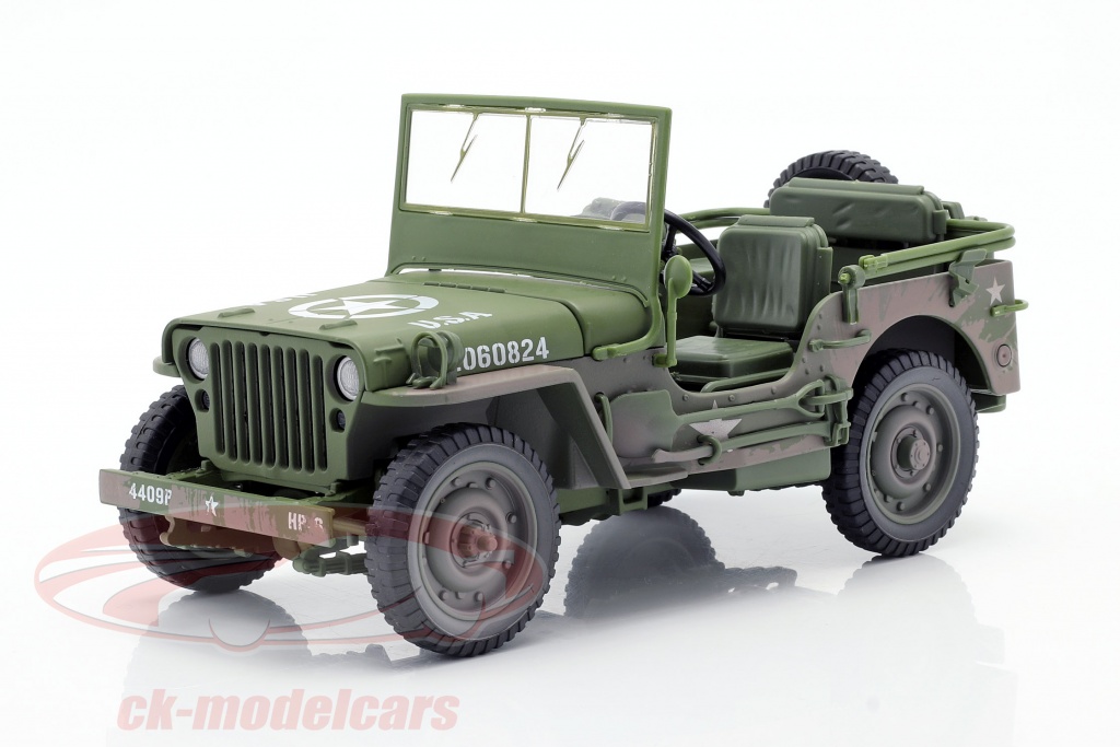 Willys MB Jeep 4x4 US Army year 1941 olive drab Dirty Version 1:18 Autoworld