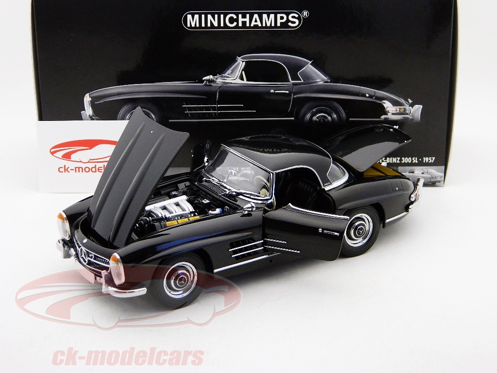 MINICHAMPS 1/18 - Mercedes-Benz 300 SL 1957 - Noire Avec Hardtop - W198 II - Occasion