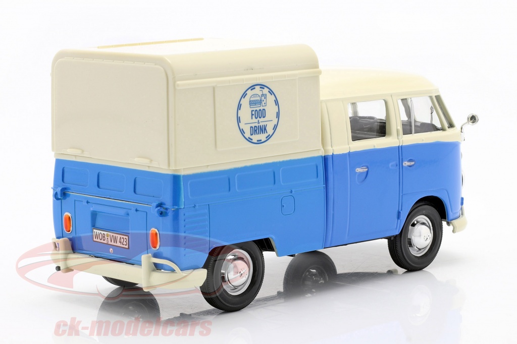 Motormax Volkswagen T1 Food Truck Blu 1950-1967 – Modello 1/24 In Metallo Con Targa Personalizzabile E Sportello Apribile - 4