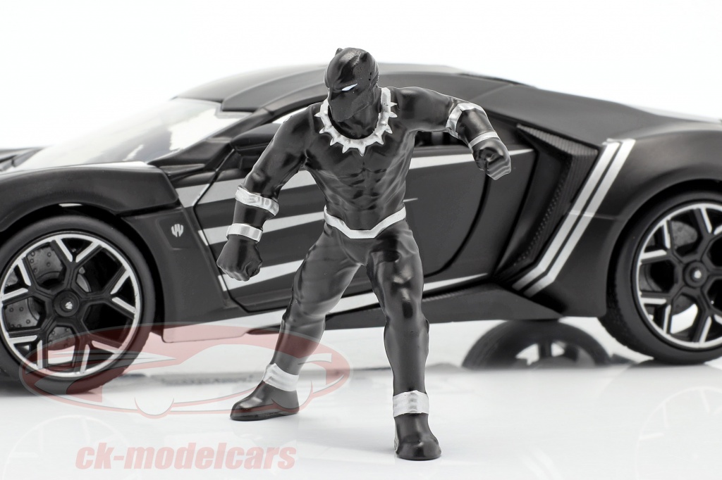 Jadatoys 1:24 Lykan Hypersport with figure Black Panther Marvel Avengers  black 99723 model car 99723 253225004 4006333065170