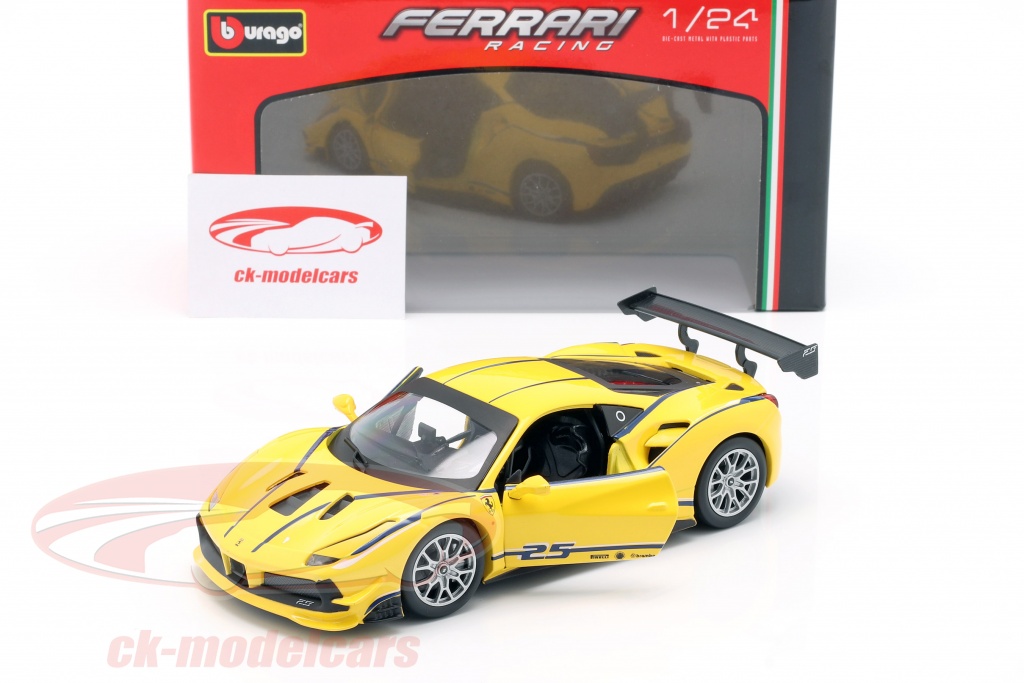 Bburago 1:24 Ferrari 488 Challenge #25 gelb 18-26307 Modellauto 18 