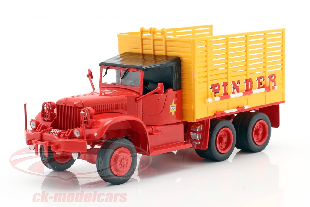 Diamond T968A Pinder Circus #36 Stro Truck geel / rood 1:43 Direkt Collections