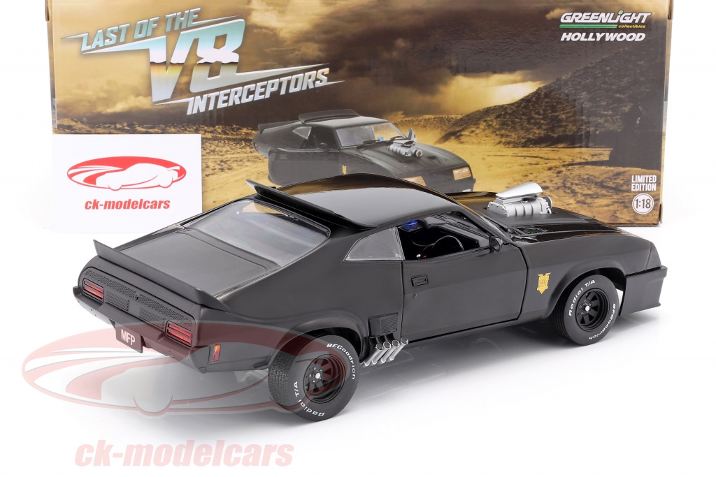 GL 1973 FORD FALCON XB V8 MAD MAX JET BLACK  RUBBER TIRES COLLECTIBLE 