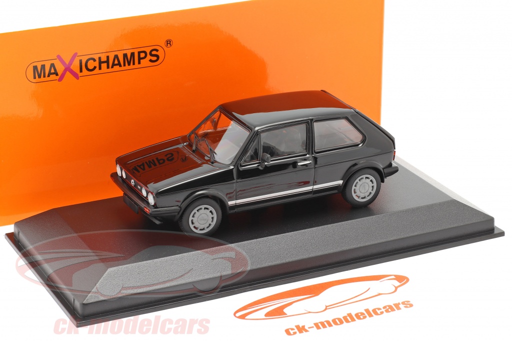 Echter halsband lip Minichamps 1:43 Volkswagen VW Golf 1 GTI Bouwjaar 1983 zwart 940055172  model auto 940055172 4012138170414