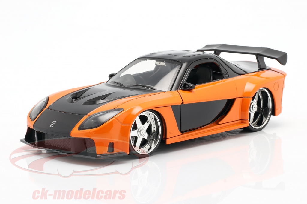 Han's Mazda RX-7 Fast & Furious Tokyo Drift (2006) orange / schwarz 1:24 Jada Toys