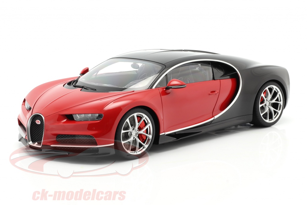 Bugatti Chiron Année de construction 2017 rouge / noir 1:12 AUTOart