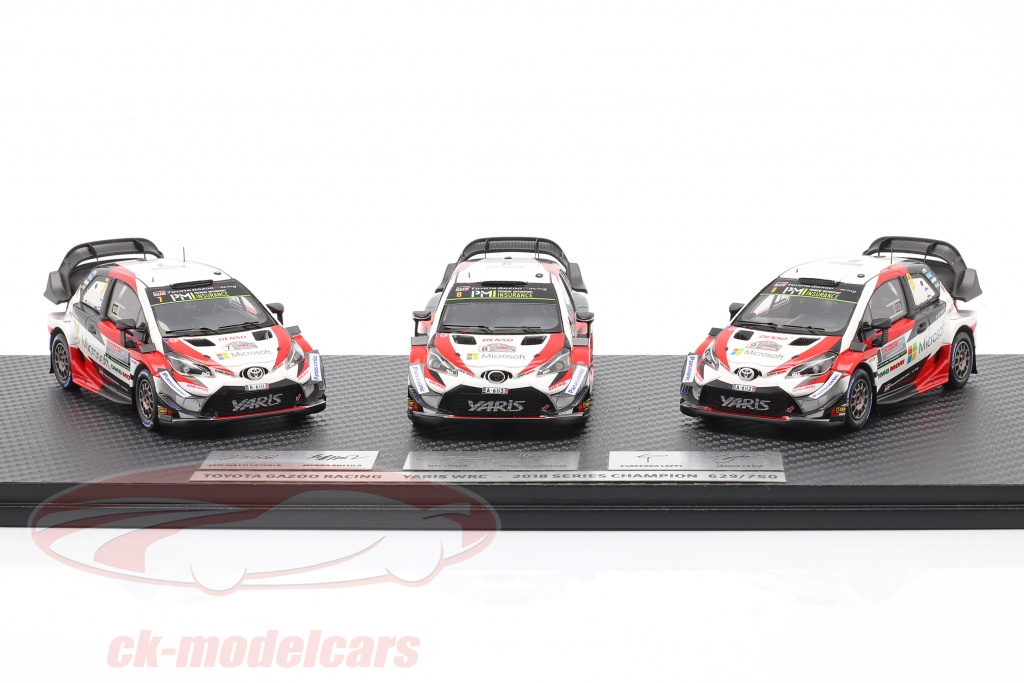 3 carros Set Toyota Gazoo Racing WRC 2018 Series Do fabricante campeão 1:43 Spark