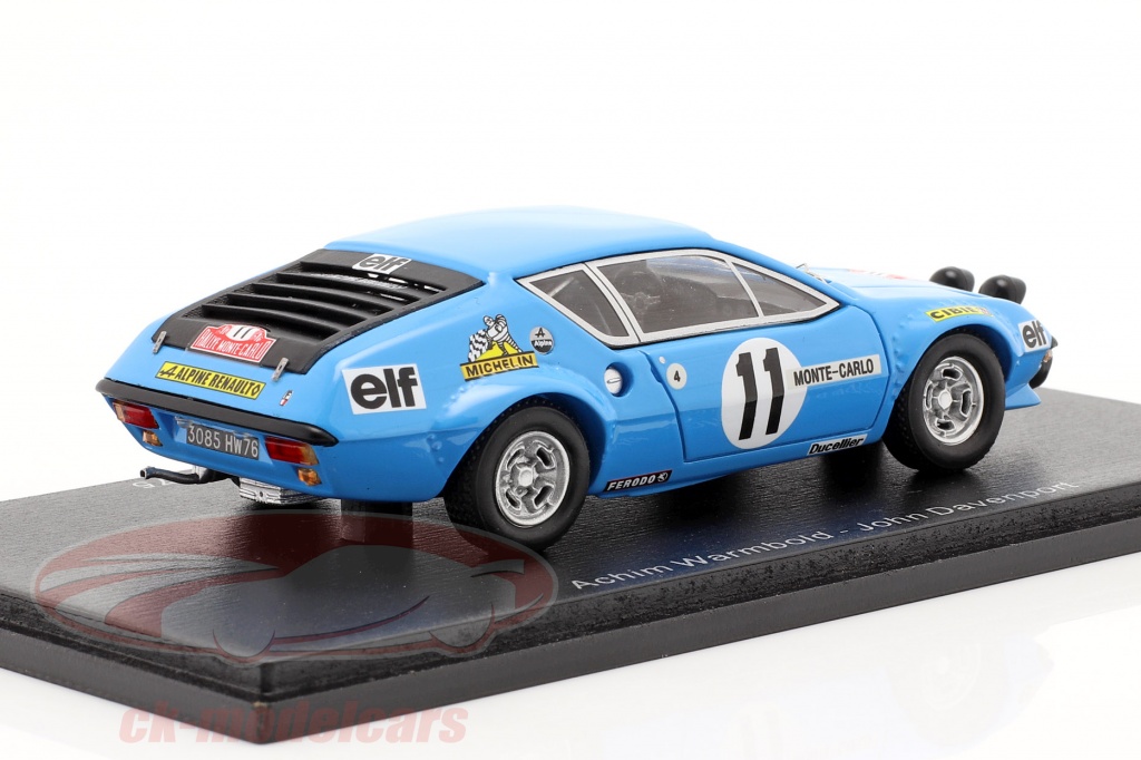 1:43 Spark Renault Alpine A310 #11 Rally Montecarlo 1975 A.Warmbold S5494 Model