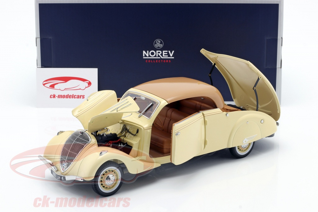 NOREV 1/18 Peugeot 402 Eclipse – Métal Beige – Miniature Collection – AS541