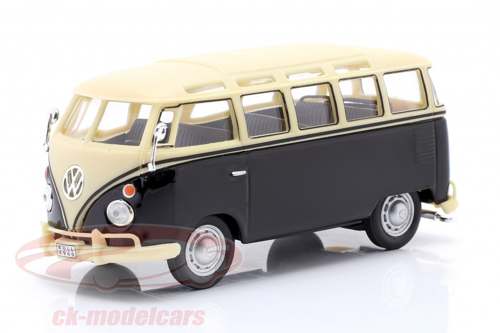 Volkwagen VW T1 Samba Bus with Tow Bar year 1950 black / beige 1:43 Cararama