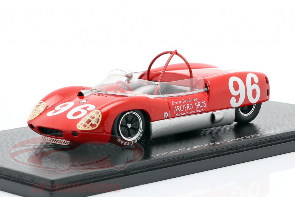 Lotus 19 #96 Winner 3h Daytona 1962 Dan Gurney 1:43 Spark