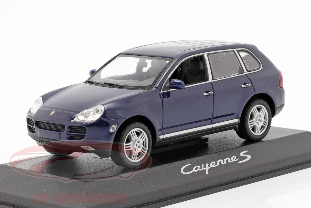 Porsche Cayenne S Mk1 Année de construction 2002-2007 bleu 1:43 Minichamps