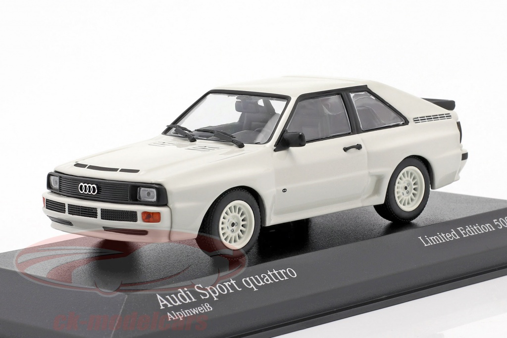 Audi Sport quattro Bouwjaar 1984 Wit 1:43 Minichamps