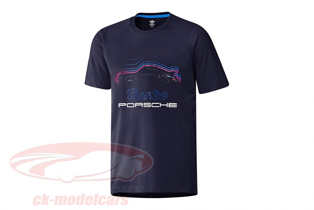 Porsche T-shirt Porsche Turbo Adidas Marin bleu