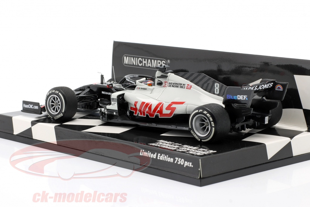 Modèle Miniature F1 HAAS VF-17 2017 - Pilote Romain GROSJEAN - Échelle 1:43 - Marque MINICHAMPS - Neuf