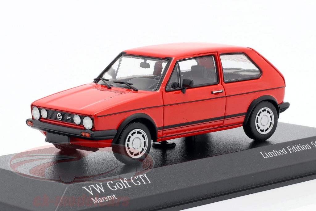 Volkswagen VW Golf 1 GTi Année de construction 1983 rouge 1:43 Minichamps