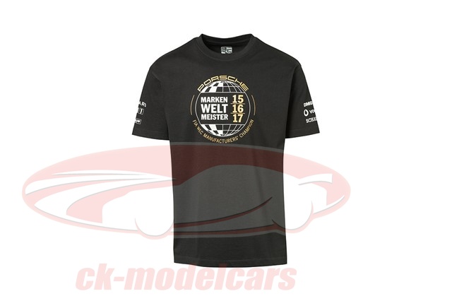 T-Shirt Porsche 919 三倍 品牌世界冠军 2015 - 2017 黑色