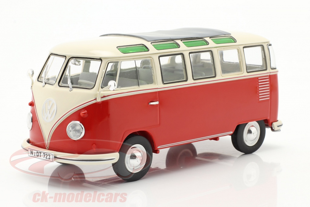 Volkswagen VW Typ 2 T1b Samba Bus rot / beige 1:32 Schuco