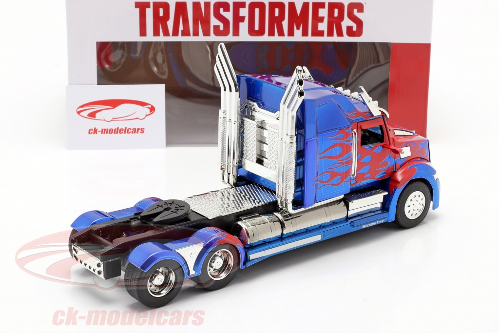 Figurine Western Star 5700 XE Optimus Prime – Échelle 1:64, Bleu, Jada Toys, Modèle Statique