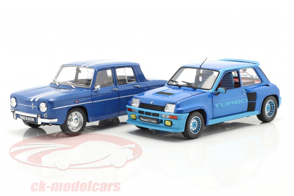 2-Car Set Renault R5 Turbo & Renault R8 Gordini blue 1:18 Solido