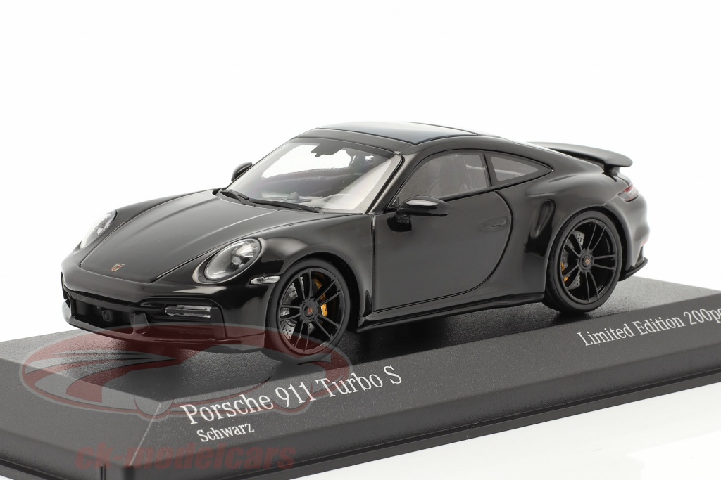 Porsche 911 (992) Turbo S Année de construction 2020 noir / noir jantes 1:43 Minichamps