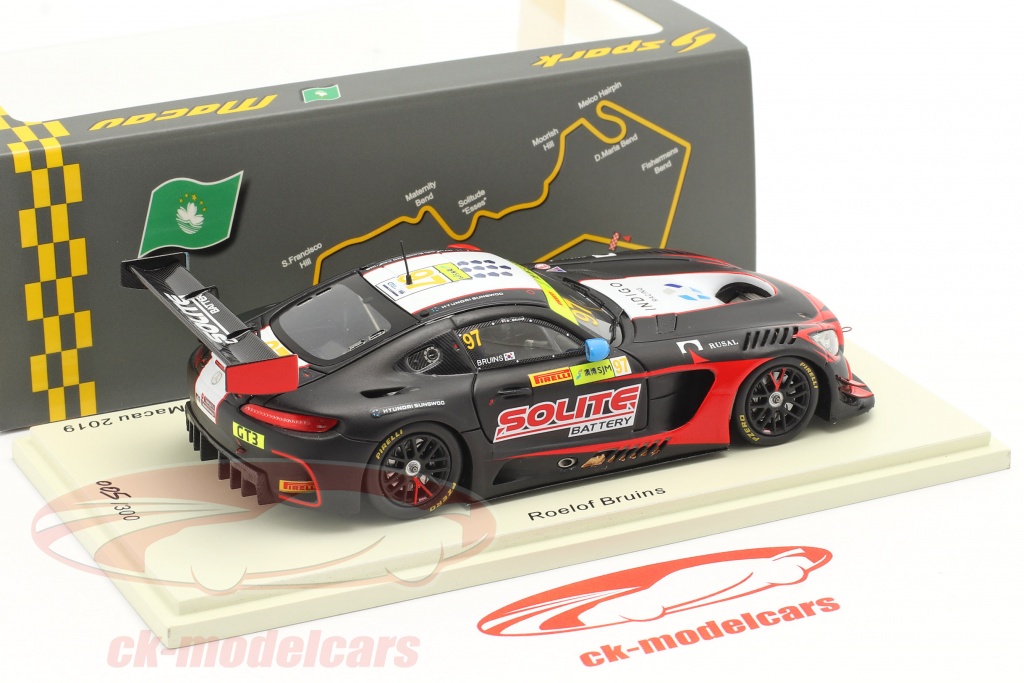 Solite 1:43 pour AMG GT3 2019 Blancpain GT World Challenge #97 Indigo Diecast Model Toys Car Limited Collection Auto Cadeau