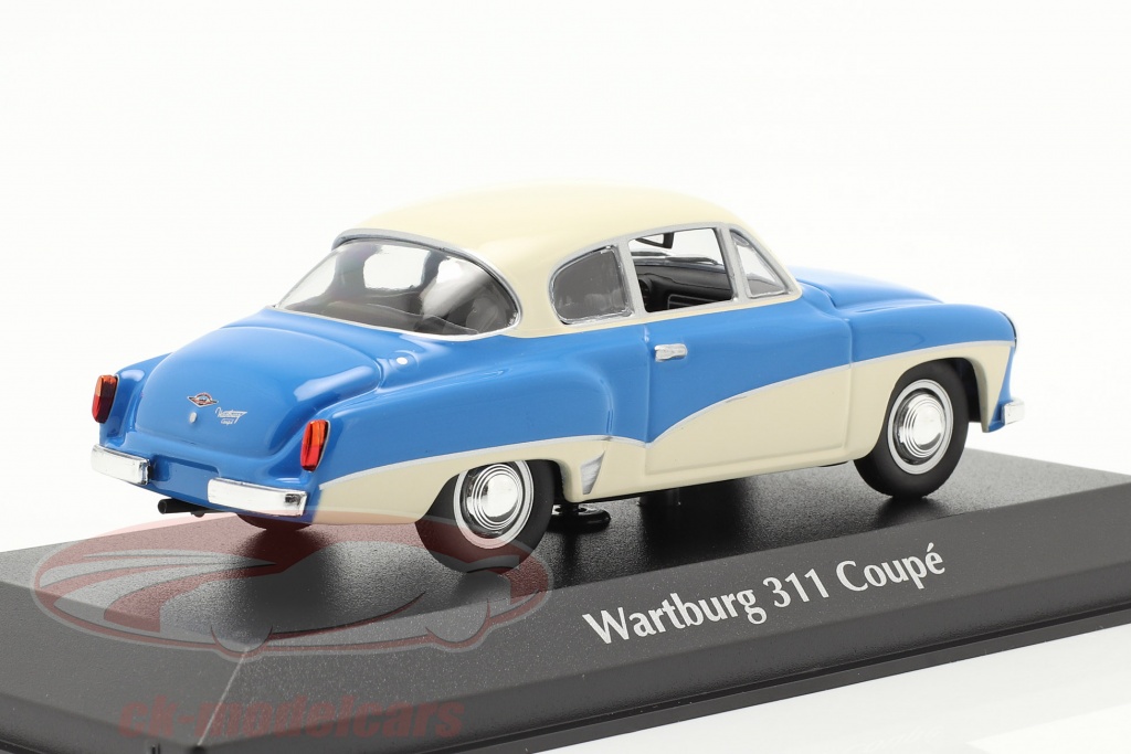 Scale model car 1:43 WARTBURG 311-3 Coupe 1958 Black/White 