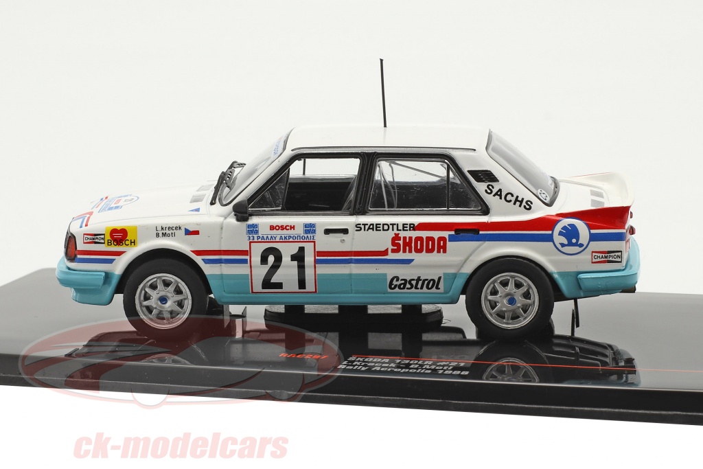 SKODA 130 LR N.21 RALLY ACROPOLIS 1986 KRECEK/MOTL 1:18 Ixo Model Auto
