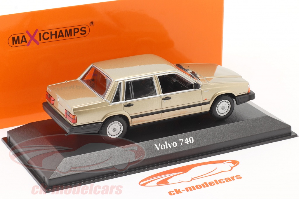Maquette Volvo 740 GL 1986 Goldmetallic - Maxichamps 1:43 - Échelle 1/43 - Neuf Sous Boîte