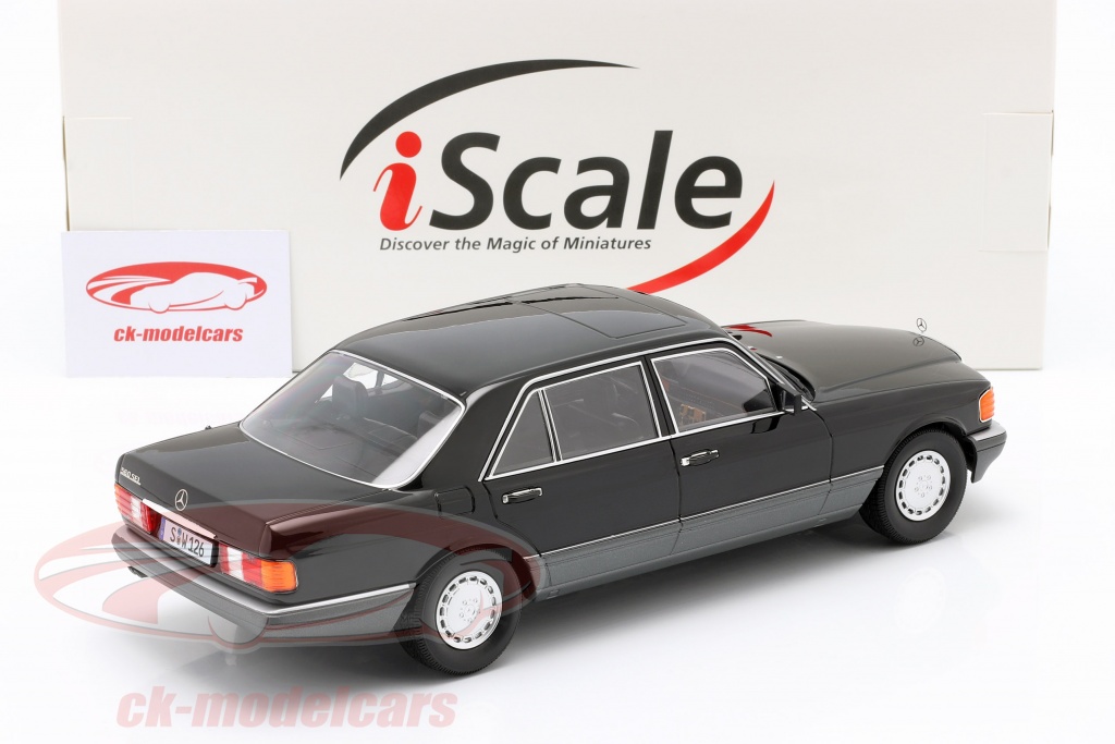 Mercedes-Benz 560 SEL S-Klasse W126 1985 distelgrün grau 1:18 iScale diecast 