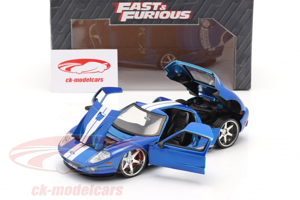 Jada Toys – Ford GT Fast & Furious 1:24 – Bleu – Modèle Sous Licence – Dès 14 Ans