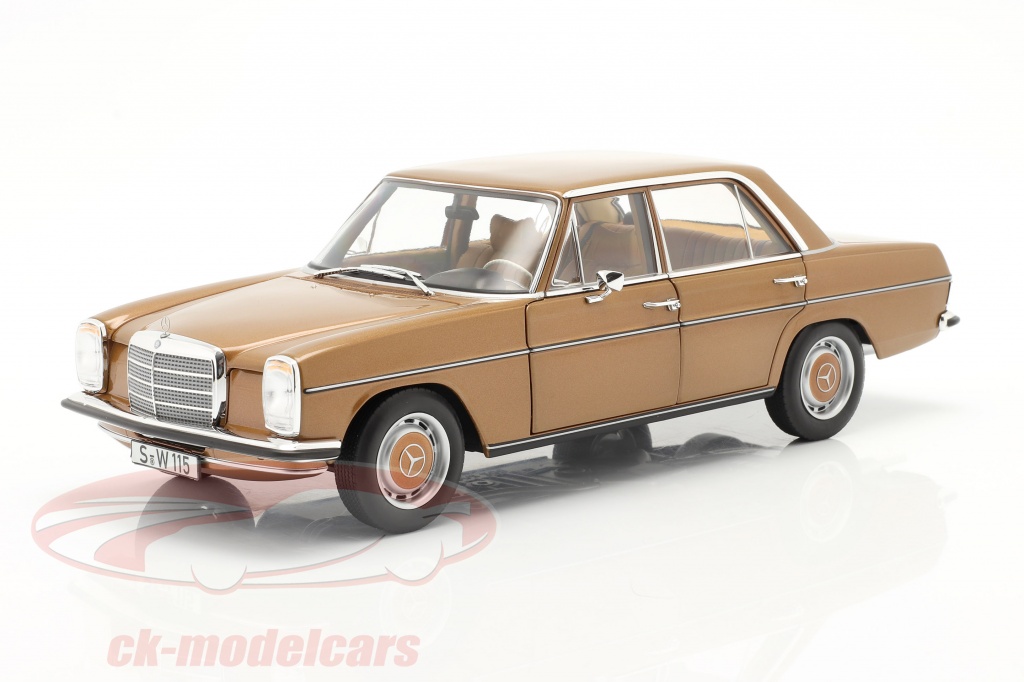 Mercedes-Benz 200 (W114/115) Ano de construção 1968-73 Bizâncio ouro 1:18 Norev