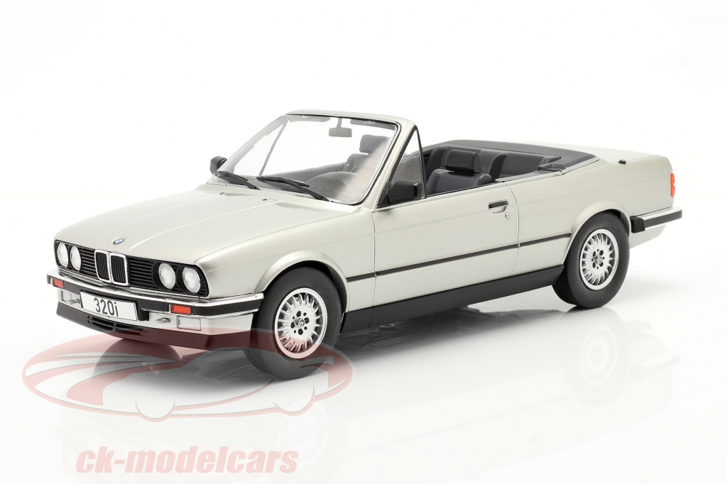 BMW 3 Series (E30) Cabriolet year 1985 silver 1:18 Model Car Group