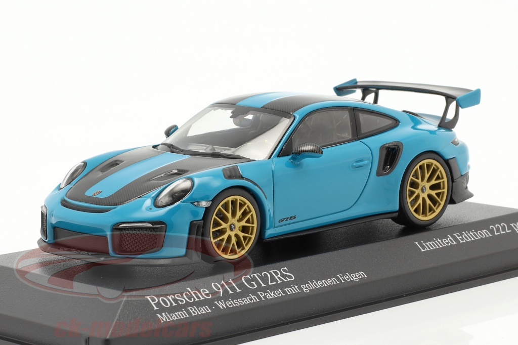 Porsche 911 (991 II) GT2 RS Weissach Package 2018 miami bleu 1:43 Minichamps