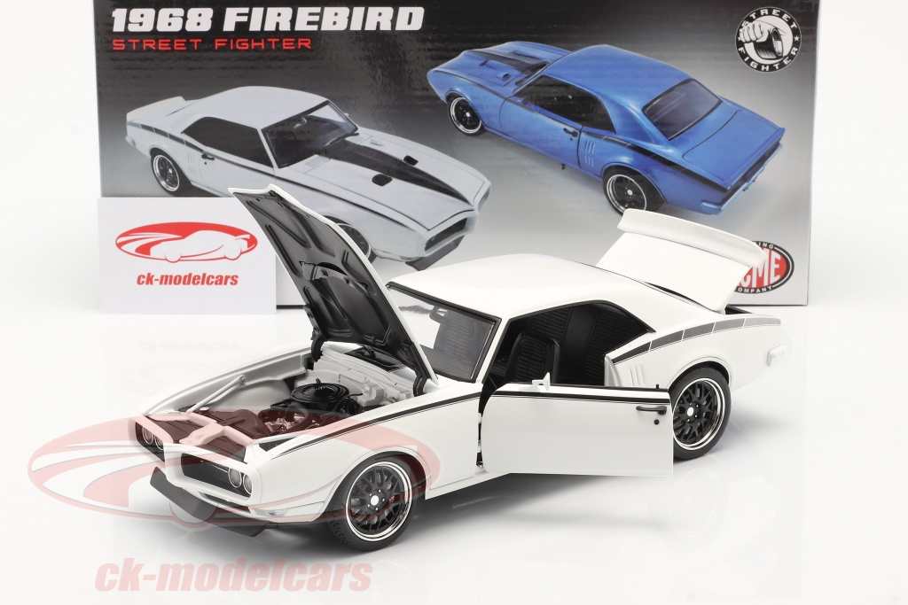 Acme 1/18 Pontiac Firebird Street Fighter 1968 Blanche – Maquette Diecast Neuve
