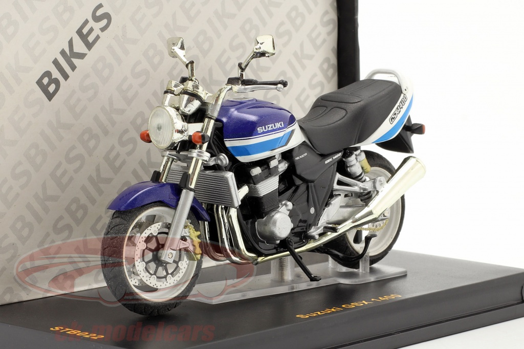 Stickers Graphiques Suzuki GSX 1400 Rouge Blanc Sur Bleu Chrome - Lot De 2