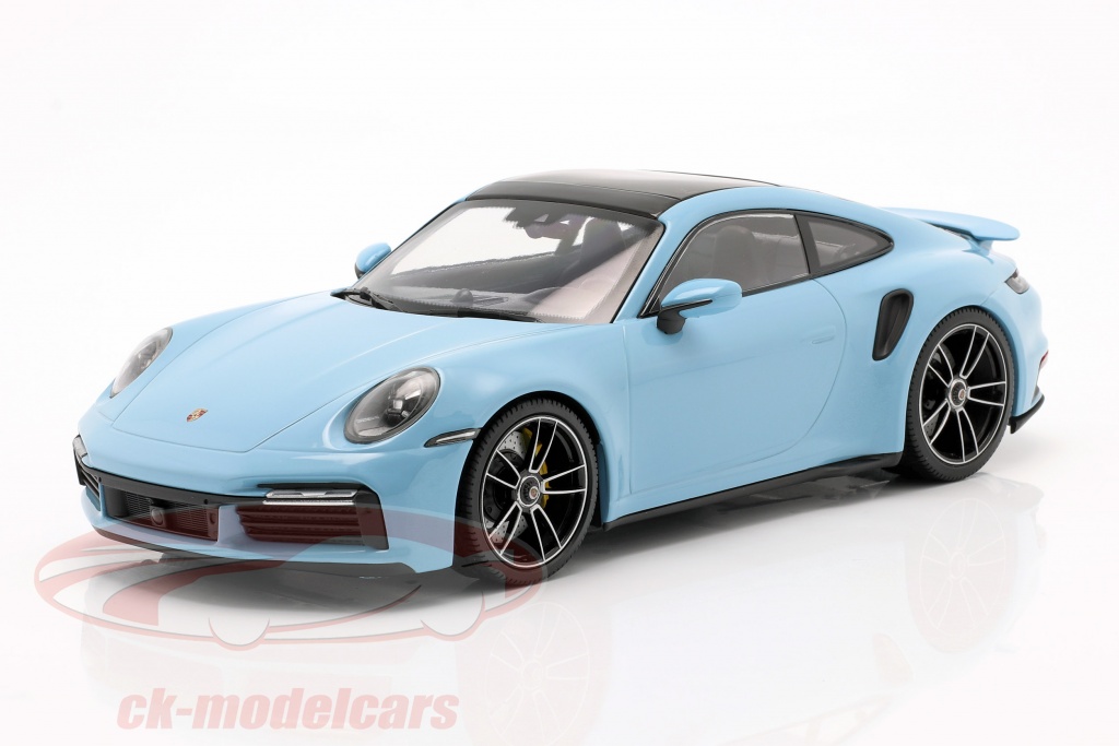 Porsche 911 (992) Turbo S 建设年份 2020 gulf 蓝色 1:18 Minichamps